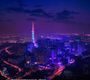 首尔旅游攻略2026版封面缩略图，夜景城市景观，紫色霓虹灯氛围感十足
